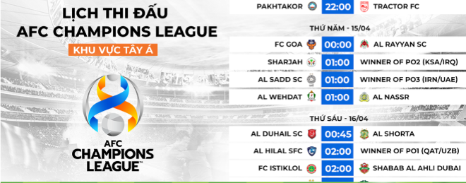 7M là trang web cung cấp thông tin cập nhật về lịch thi đấu AFC Cup